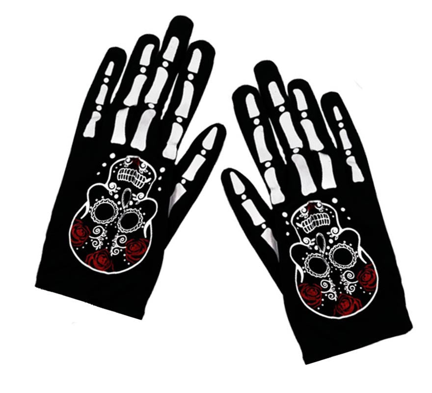 Translation missing: es.Guantes Cortos Catrina negros