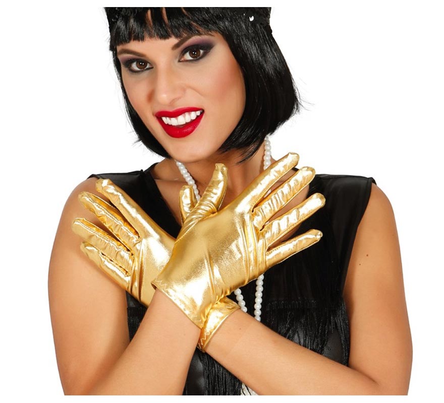 Translation missing: it.Guantes cortos color oro 22 cm