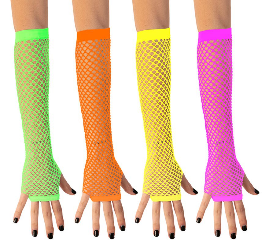 Translation missing: it.Guantes rejilla de los años 80 en varios colores de 24 cm
