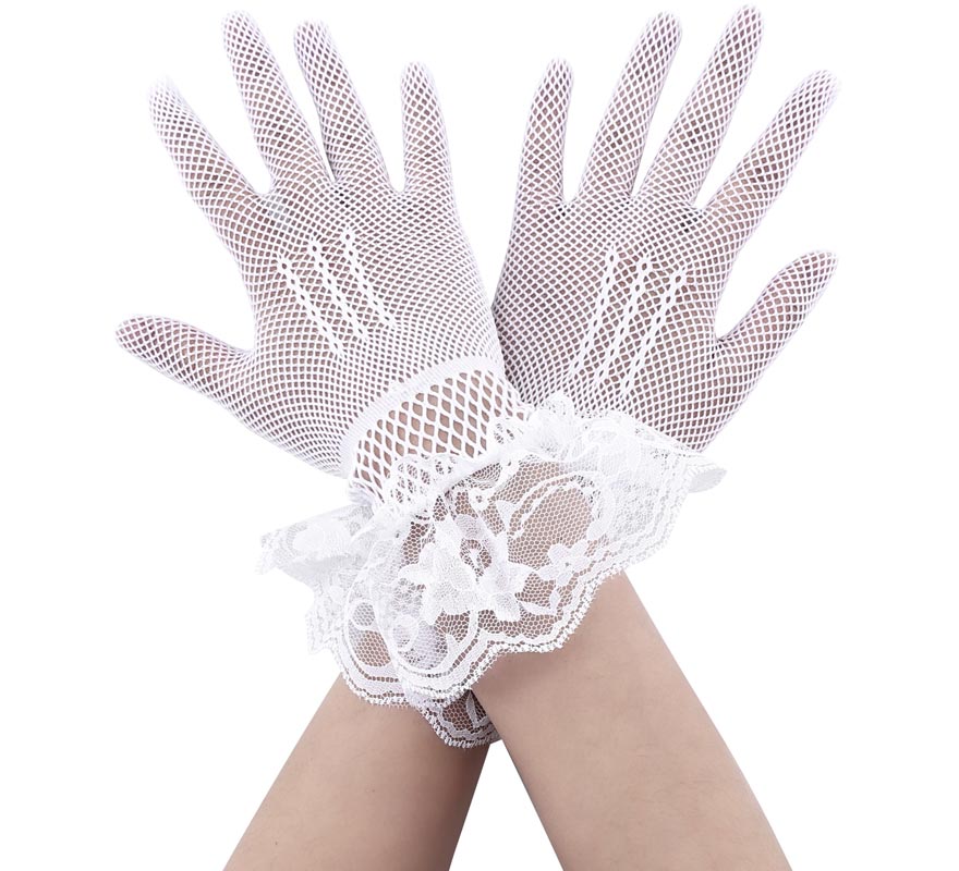 Translation missing: it.Guantes de Red Blanco con Encaje
