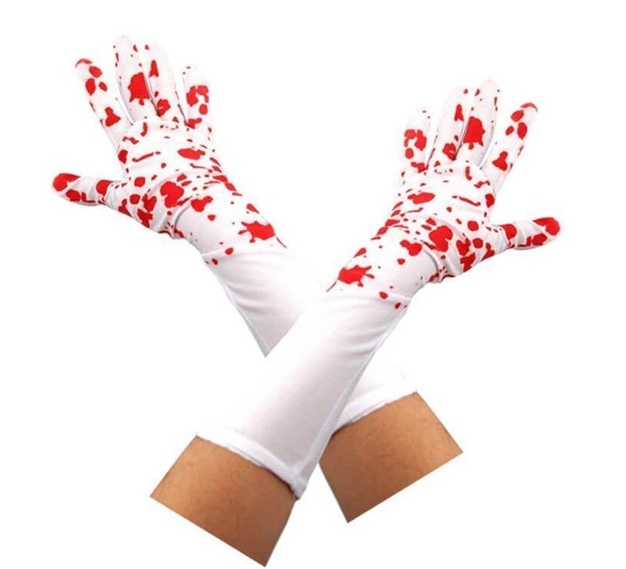 Guantes Largos blancos con Sangre