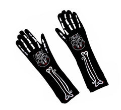 Guantes Largos de Catrina huesos