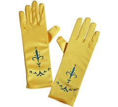 Guantes largos de Princesa dorados infantiles de 24 cm