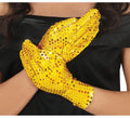 Guantes Oro de Lentejuelas Adulto de 22 cm