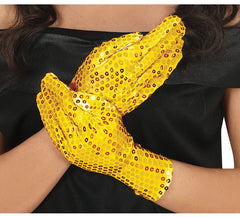 Guanti Oro Paillettes Adulto 22 cm