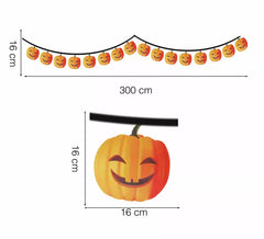 Ghirlanda di zucca 300 cm 16X16 cm (Alta qualità)