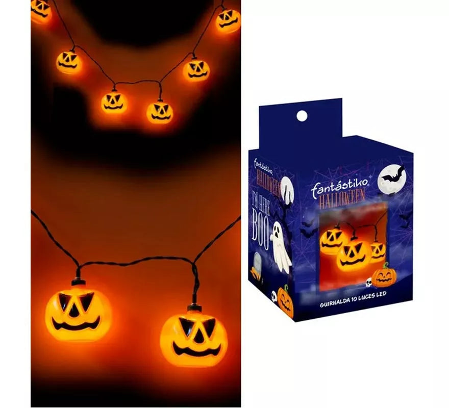 Translation missing: it.Guirnalda de 10 Calabazas iluminación LED de 150 cm