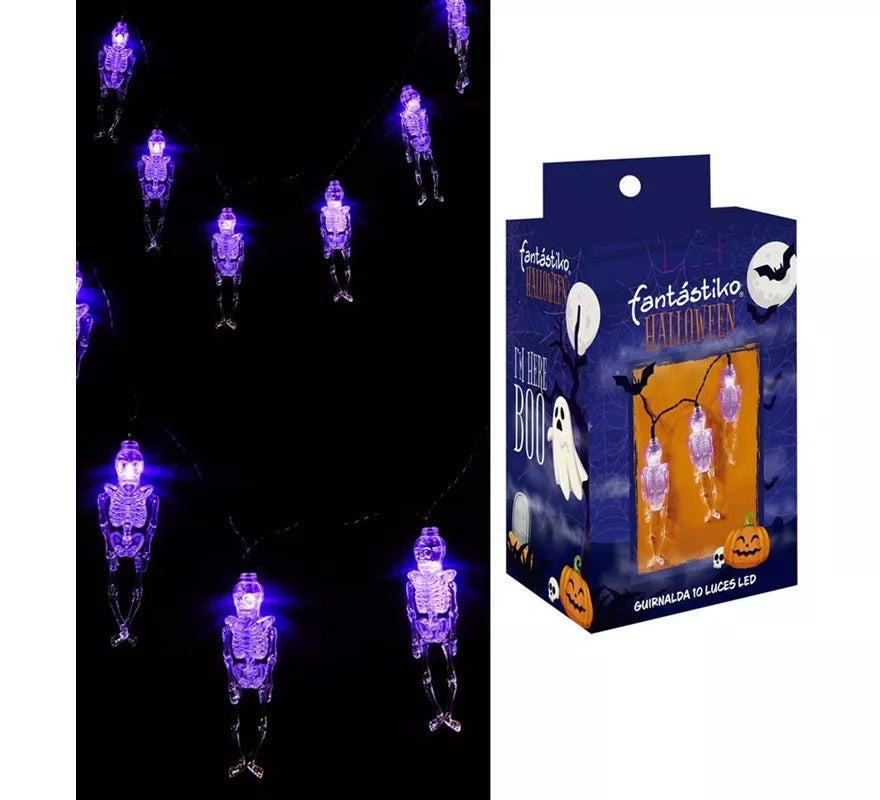 Translation missing: it.Guirnalda de 10 Esqueletos iluminación LED de 150 cm