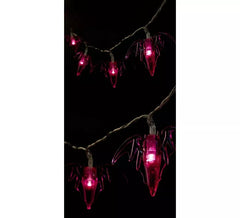 Ghirlanda di 10 pipistrelli con illuminazione LED da 150 cm
