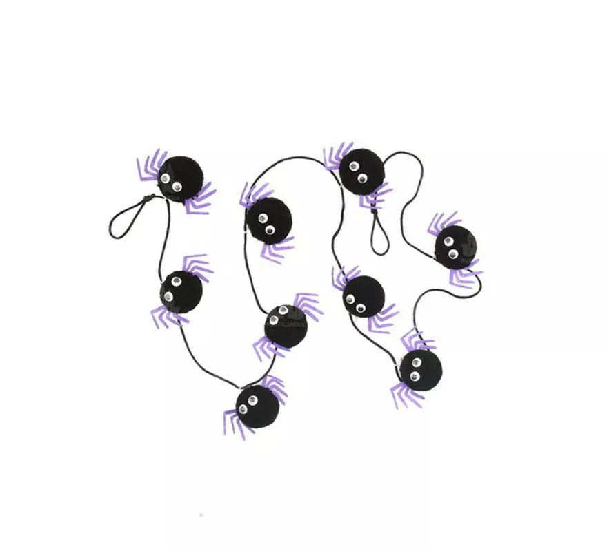 Guirnalda de Arañas negras de 180 cm