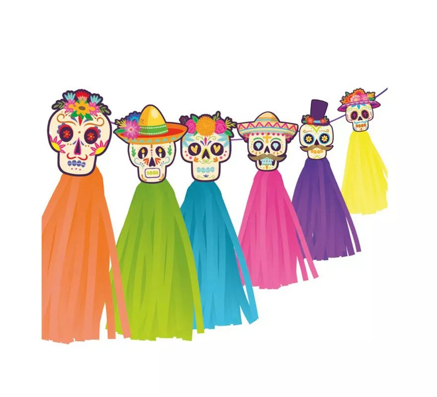 Translation missing: it.Guirnalda de Día de los Muertos con flecos de 2 m