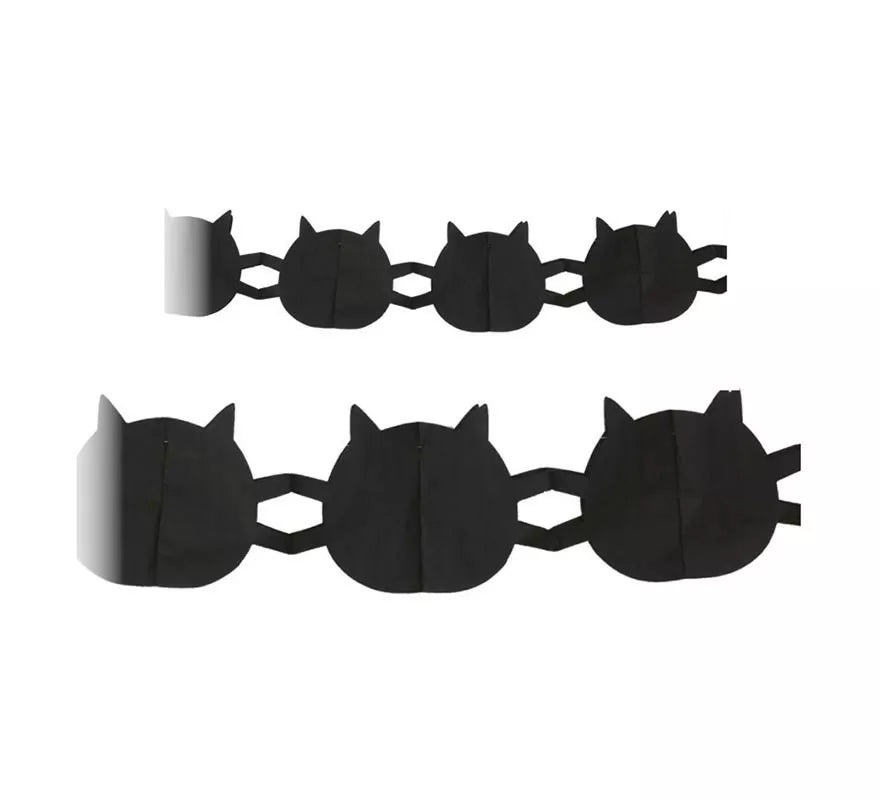 Translation missing: it.Guirnalda de Gato negro Halloween de 3 m