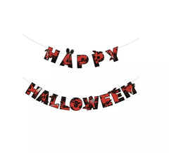 Ghirlanda Happy Halloween nera e rossa 3 m