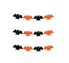 Ghirlanda di pipistrelli nera e arancione da 3 m
