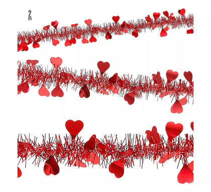 Guirnalda Espumillón de Corazones de San Valentín de 2 mts