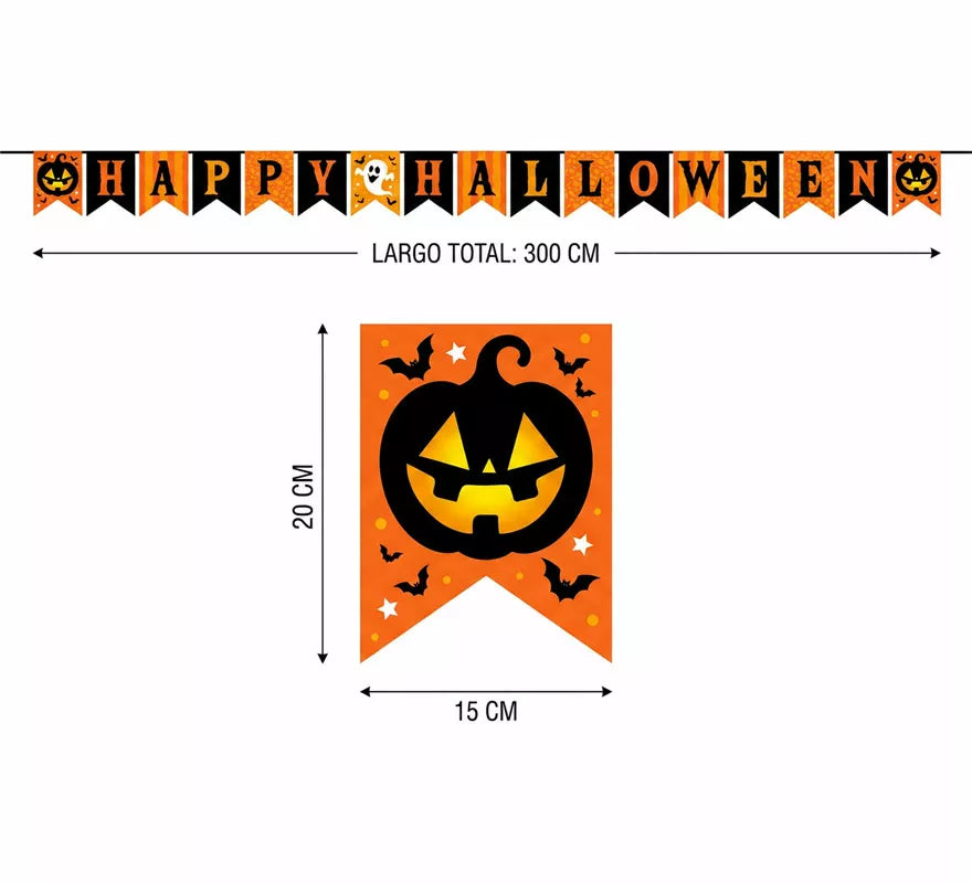 Translation missing: it.Guirnalda 'Happy Halloween' de 300 cm 20x15 cm