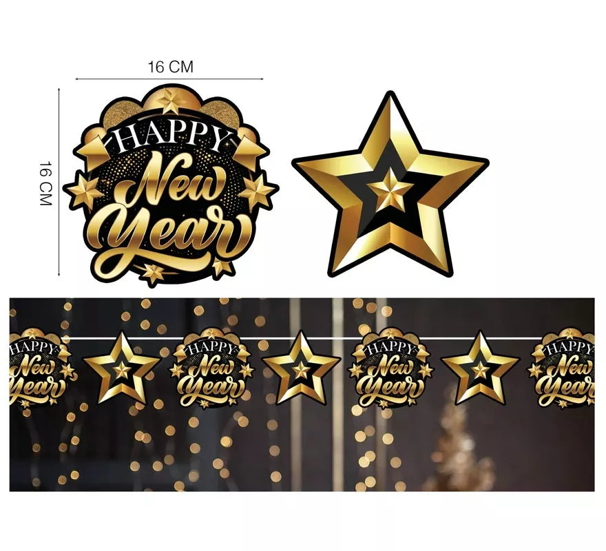 Translation missing: it.Guirnalda Happy New Year Estrellas de 300 y 16x16 cm