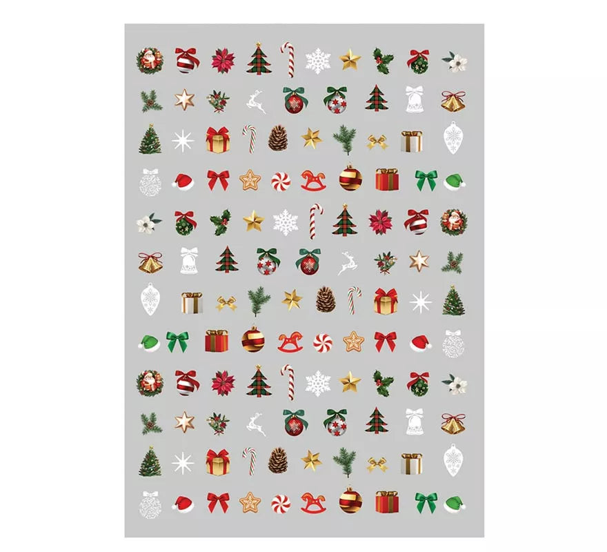 Translation missing: it.Hoja con Pegatinas para Uñas Navidad de 10x7 cm