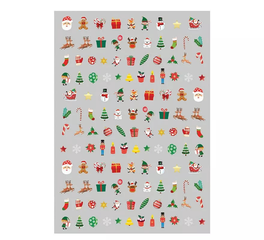 Translation missing: it.Hoja con Pegatinas para Uñas Navidad Papá Noel de 10x7 cm