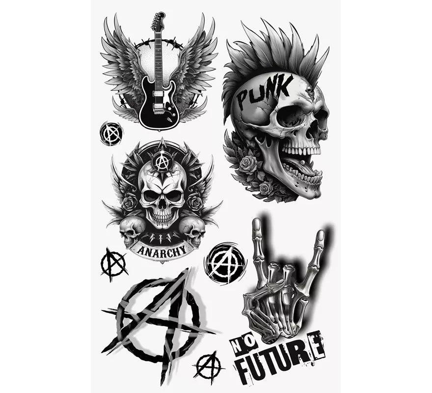 Translation missing: it.Hoja de Tatuajes Punk de 14x30 cm
