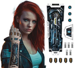 Foglio per tatuaggi Cyborg Robot per braccio 14x30 cm