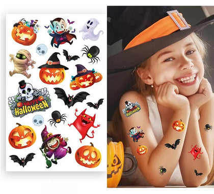 Hoja Tatuajes Halloween coloridos