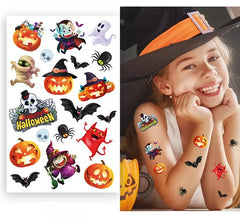 Foglio colorato di tatuaggi di Halloween