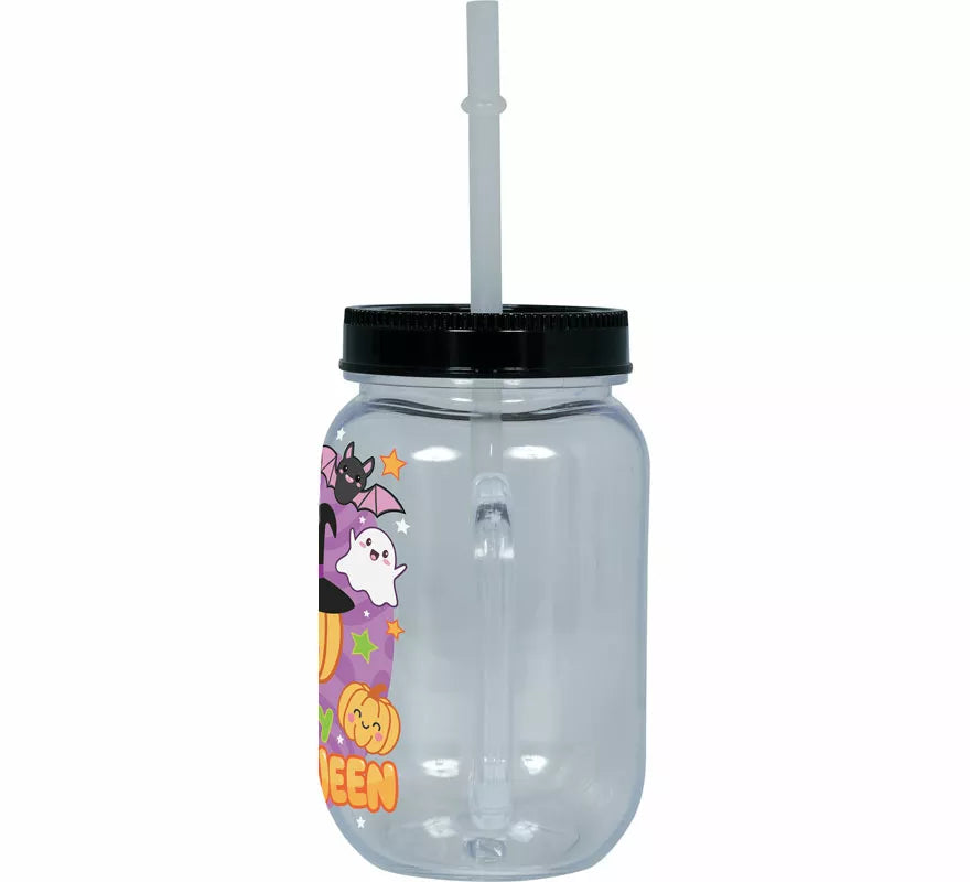 Jarra Happy Halloween con Pajita de 14 cm