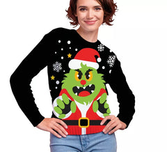 Maglione natalizio da elfo scontroso da donna