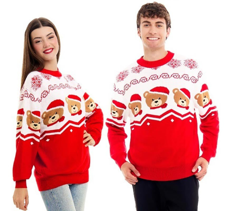 Translation missing: it.Jersey de Navidad Ositos rojo y blanco para adulto
