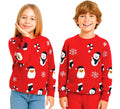Jersey de Navidad Papá Noel y Muñeco de Nieve Allover Print para niños