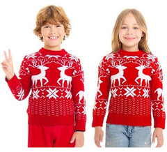 Jersey de Navidad Renos greca rojo para niños