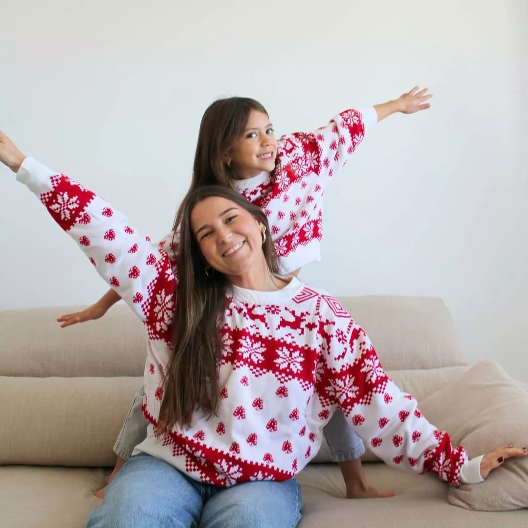Translation missing: it.Jersey de Navidad Woods Greca Copos rojo y blanco para niños
