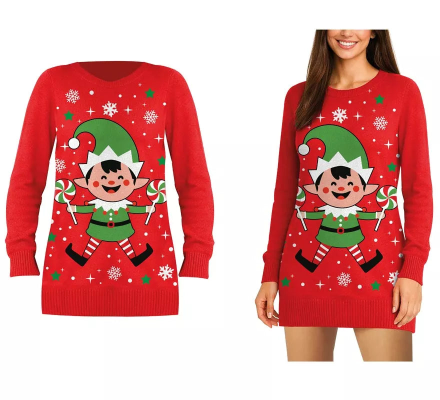 Translation missing: it.Jersey Largo Navideño de Elfo para mujer