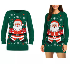 Maglione lungo natalizio di Babbo Natale da donna