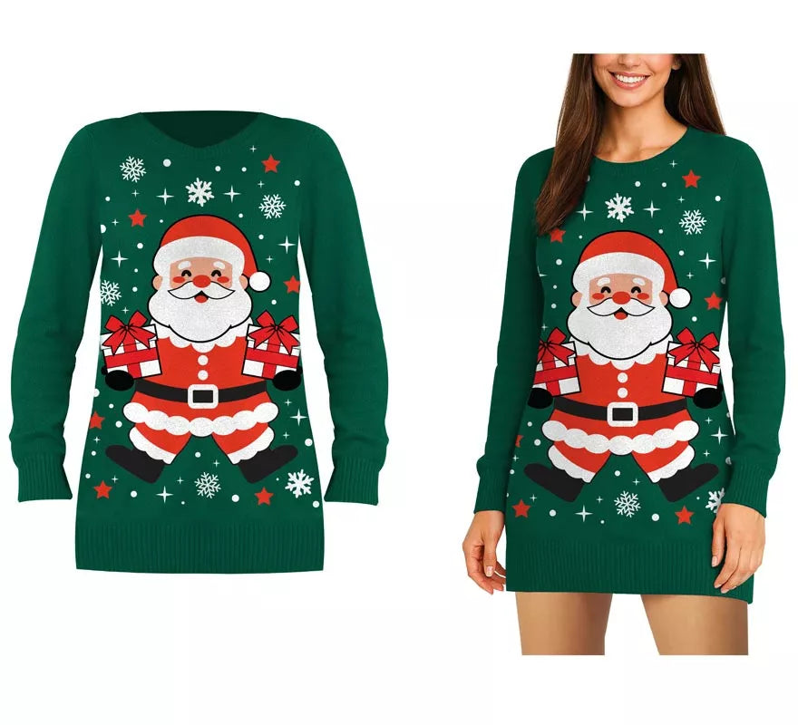 Translation missing: it.Jersey Largo Navideño de Papá Noel para mujer