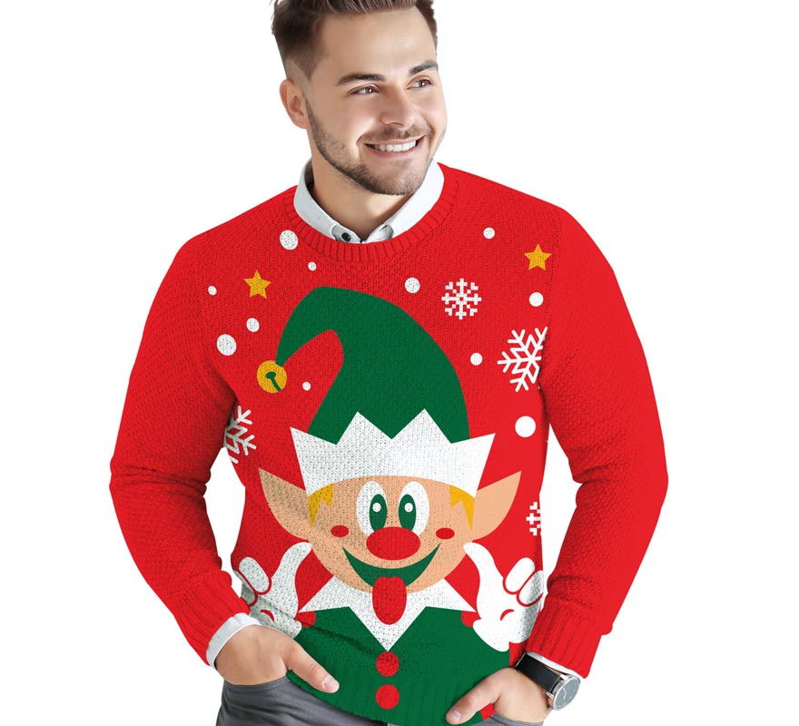 Translation missing: it.Jersey Navidad Elfo Feliz para hombre