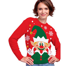 Jersey Navidad Elfo Feliz para mujer