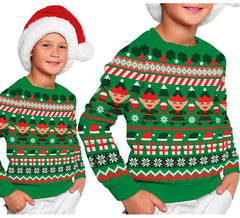 Maglione natalizio da elfo verde per bambini