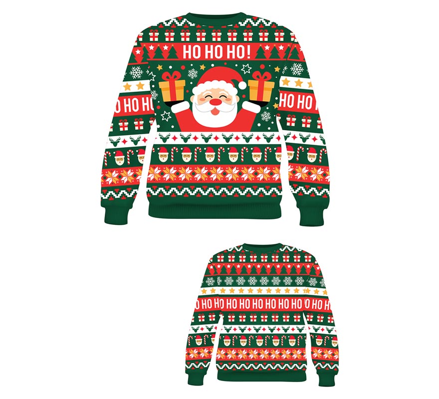 Translation missing: it.Jersey Navidad Ho Ho Ho verde y rojo para niños