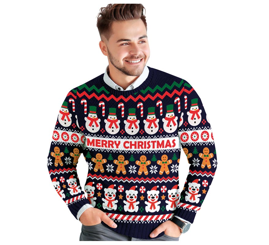 Translation missing: it.Jersey Navidad Muñeco de Nieve para hombre
