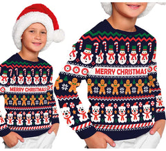 Maglione natalizio con pupazzo di neve per bambini