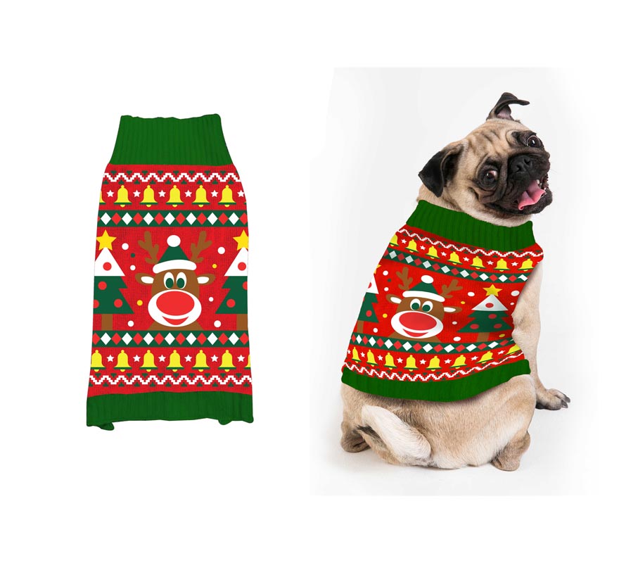 Translation missing: it.Jersey Navidad Reno para perro