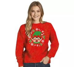 Maglione natalizio da elfo glitterato da donna