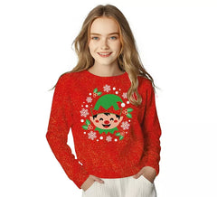 Maglione natalizio da elfo glitterato per bambini