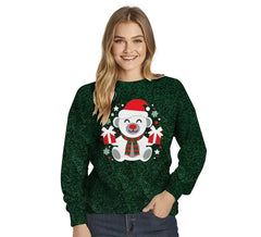 Maglione natalizio con orso polare glitterato da donna