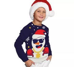 Divertente maglione natalizio di Babbo Natale per bambini