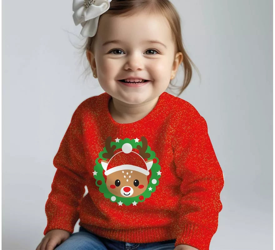 Translation missing: it.Jersey Navideño de Reno con Purpurina para bebé