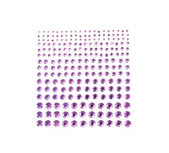 Gioielli adesivi per adulti con diamanti glitter viola