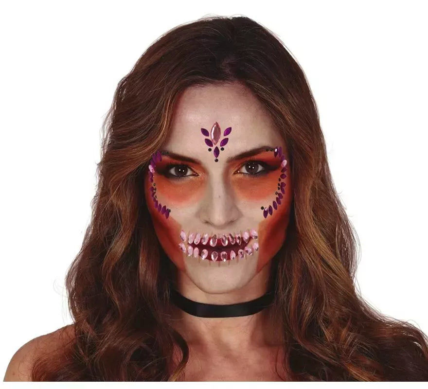 Translation missing: it.Joyas Faciales Adhesivas de Calavera Lila